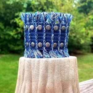 Blue Fabric Cuff Bracelet